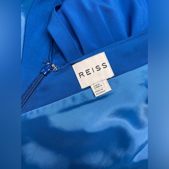 Reiss Harmony Royal Blue Sleeveless Cocktail Dress with Pockets Sz 4 - Picture 7 of 12